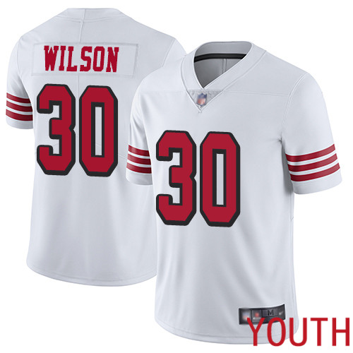 San Francisco 49ers Limited White Youth Jeff Wilson NFL Jersey 30 Rush Vapor Untouchable
